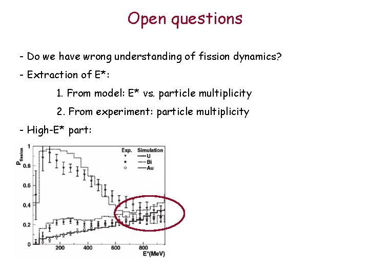 Open questions - Do we have wrong understanding of fission dynamics? - Extraction of