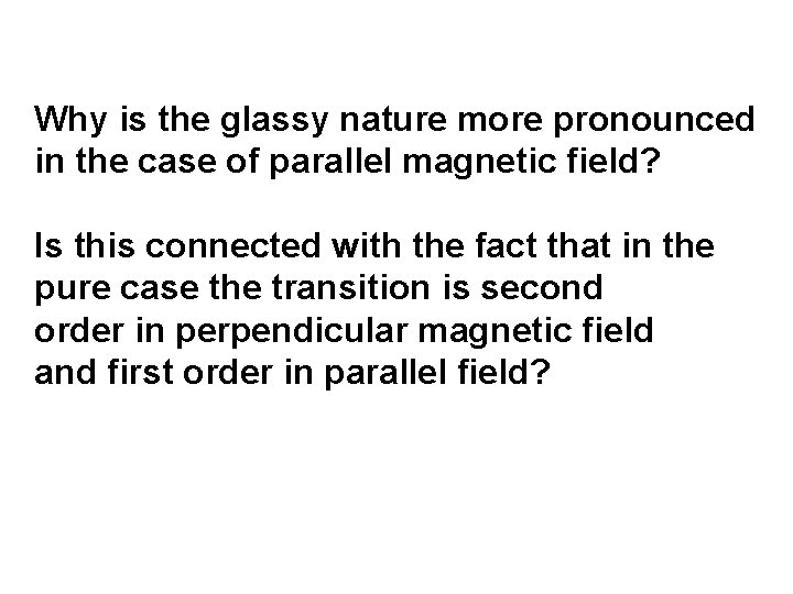 Why is the glassy nature more pronounced in the case of parallel magnetic field?