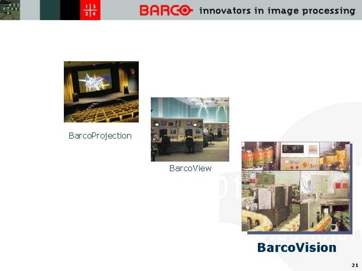 Barco. Projection Barco. View Barco. Vision 21 