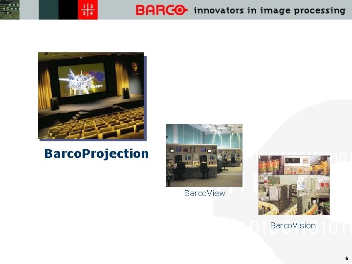 Barco. Projection Barco. View Barco. Vision 6 