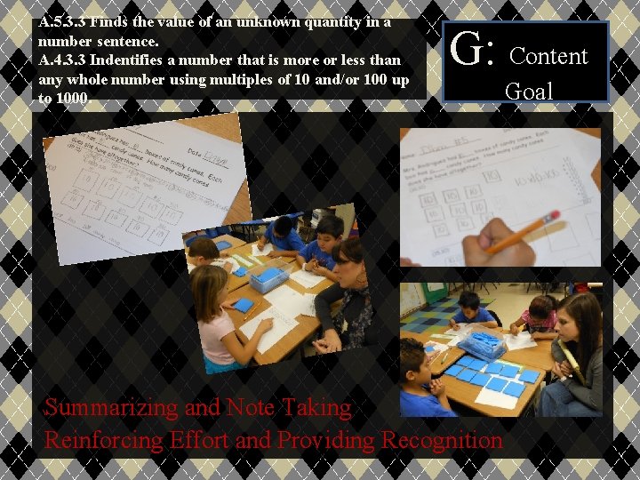 A. 5. 3. 3 Finds the value of an unknown quantity in a number