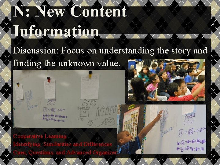 N: New Content Information Discussion: Focus on understanding the story and finding the unknown