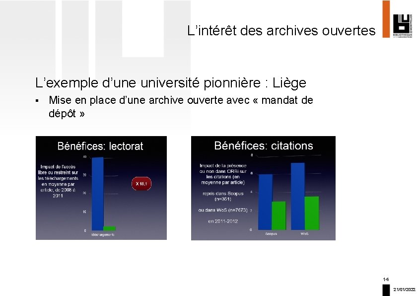 L’intérêt des archives ouvertes L’exemple d’une université pionnière : Liège § Mise en place
