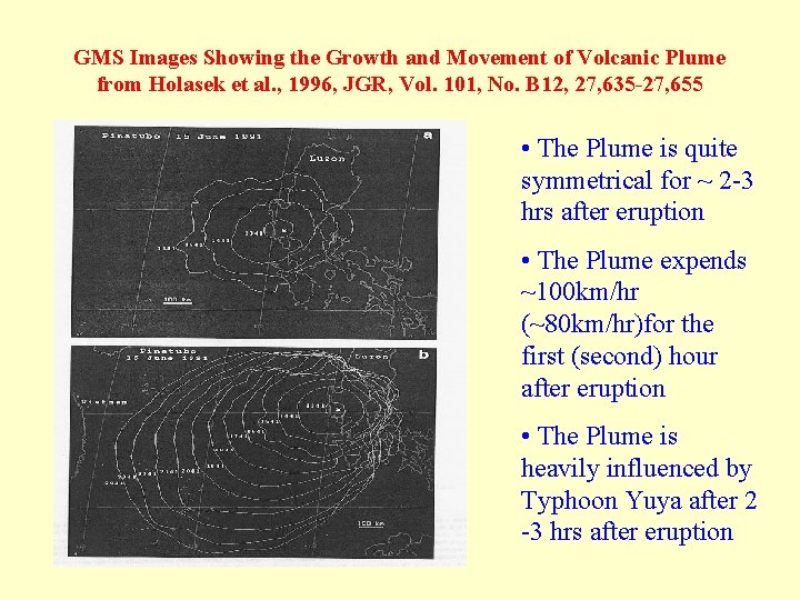 GMS Images Showing the Growth and Movement of Volcanic Plume from Holasek et al.