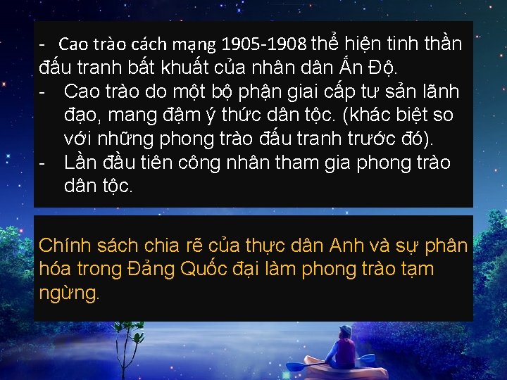 - Cao trào cách mạng 1905 -1908 thể hiện tinh thần đấu tranh bất