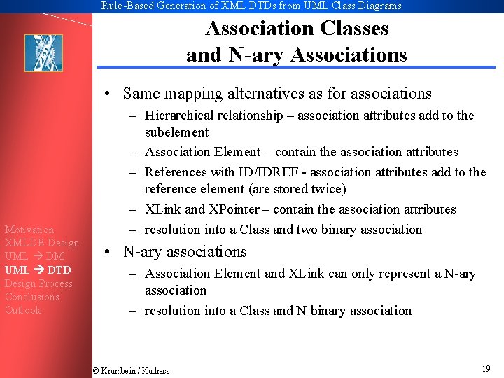 Rule-Based Generation of XML DTDs from UML Class Diagrams Association Classes and N-ary Associations