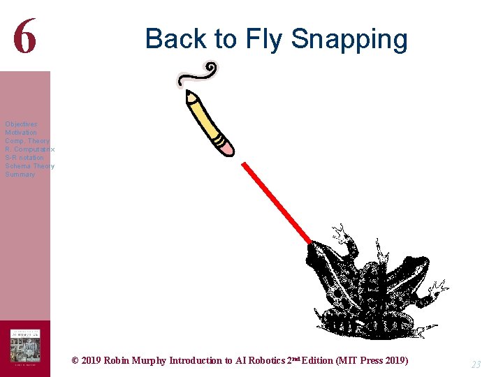 6 Back to Fly Snapping Objectives Motivation Comp. Theory R. Computatrix S-R notation Schema