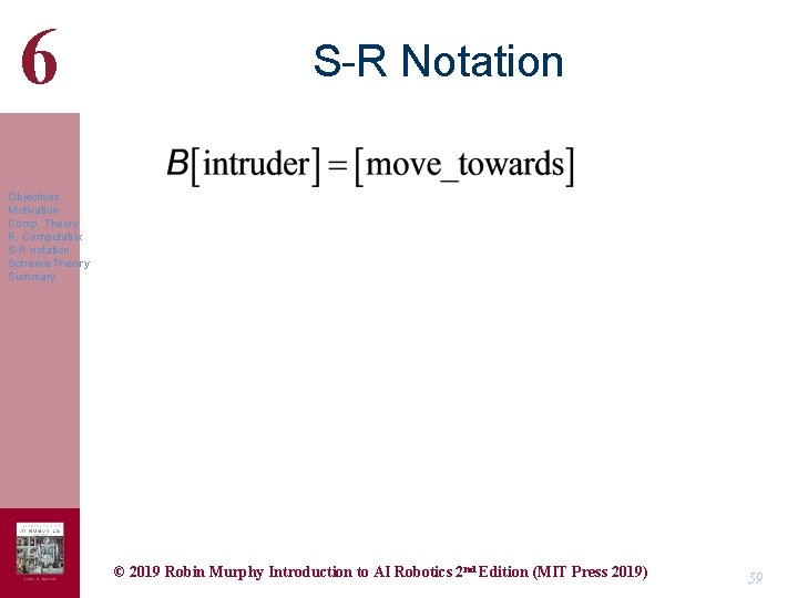 6 S-R Notation Objectives Motivation Comp. Theory R. Computatrix S-R notation Schema Theory Summary