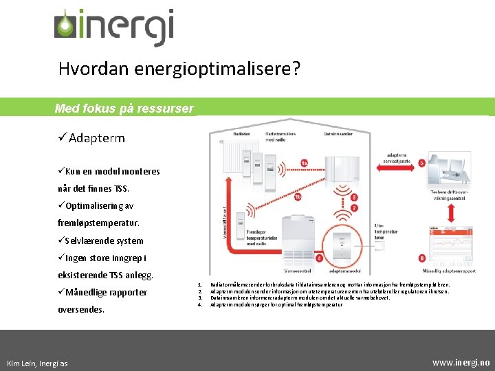 Hvordan energioptimalisere? Med fokus på ressurser üAdapterm üKun en modul monteres når det finnes