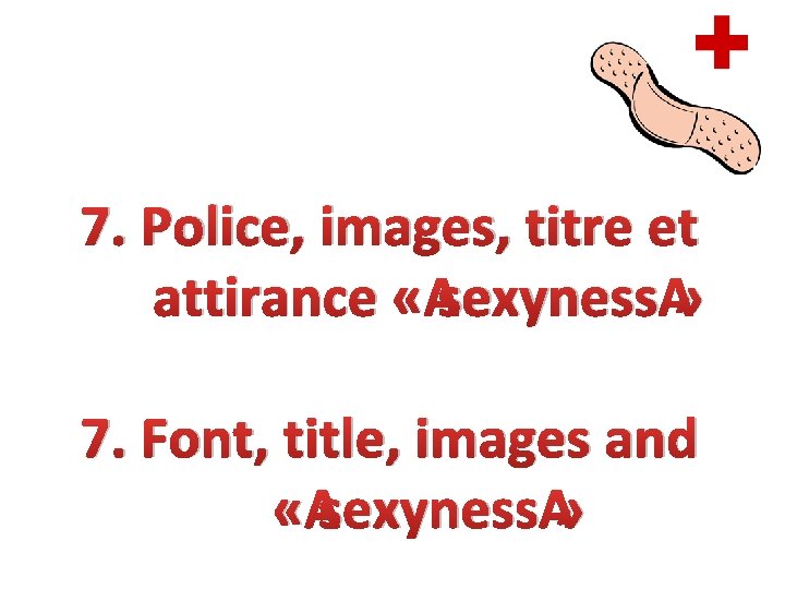 7. Police, images, titre et attirance « sexyness » 7. Font, title, images and