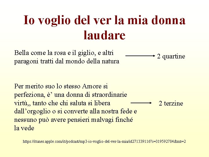 Io voglio del ver la mia donna laudare Bella come la rosa e il