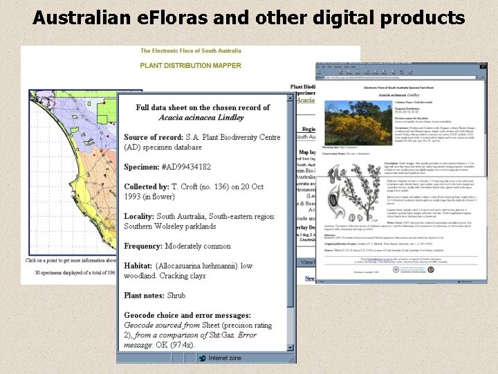 Australian e. Floras and other digital products 