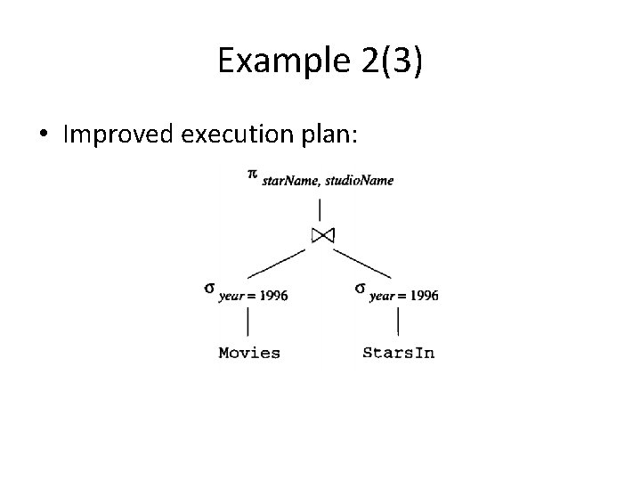 Example 2(3) • Improved execution plan: 