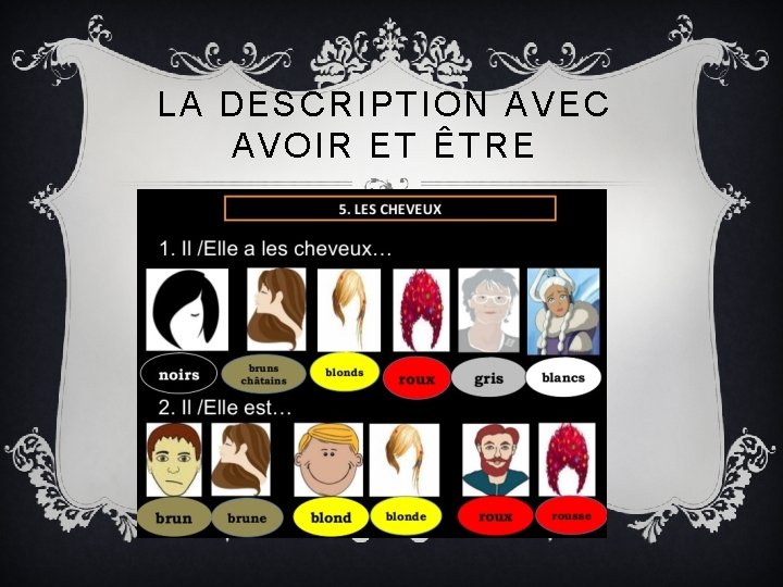 LA DESCRIPTION AVEC AVOIR ET ÊTRE 