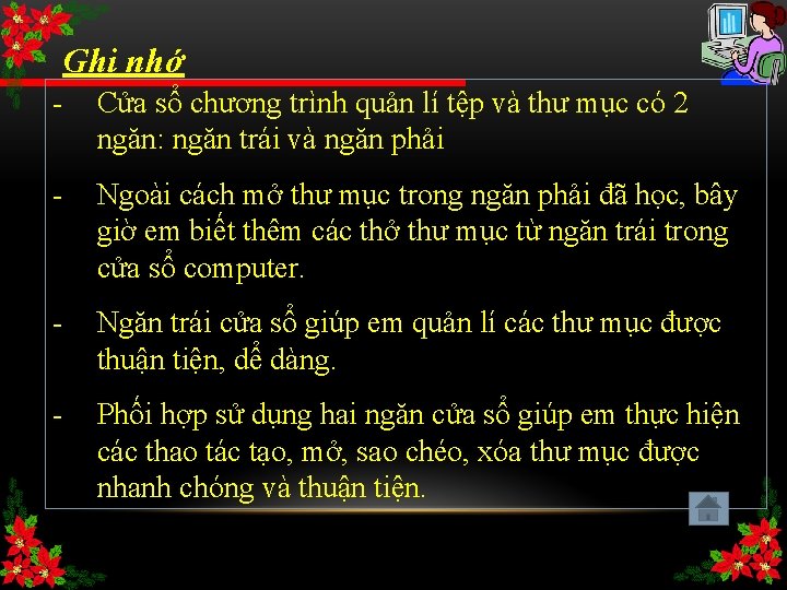 Ghi nhớ - Cửa sổ chương trình quản lí tệp và thư mục có