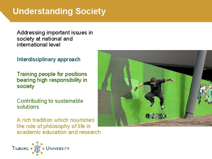 Understanding Society Addressing important issues in society at national and international level Interdisciplinary approach