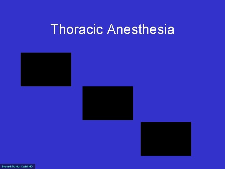 Thoracic Anesthesia Bhavani Shankar Kodali MD 