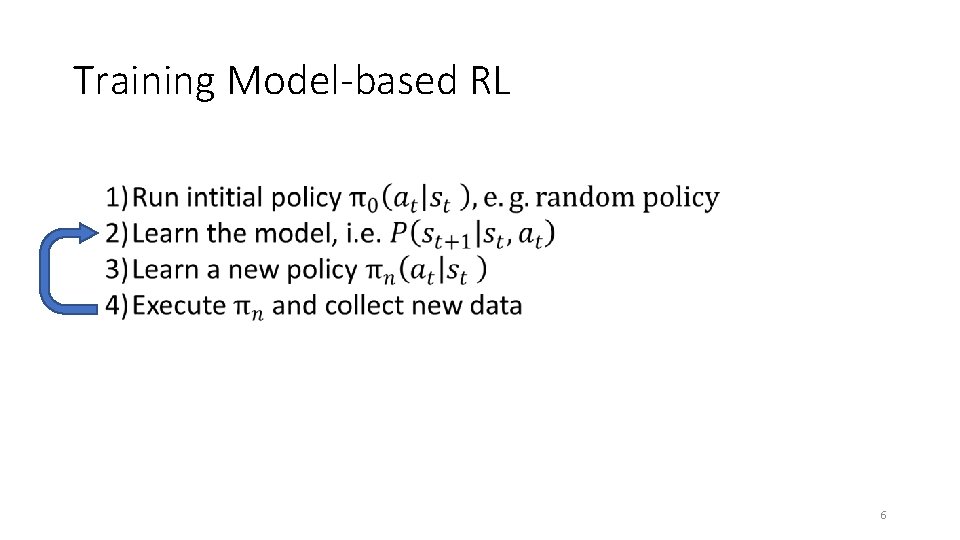 Training Model-based RL 6 