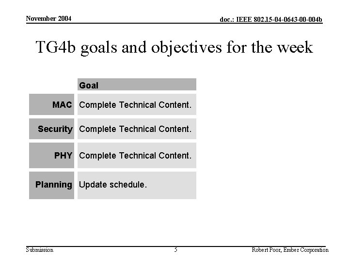 November 2004 doc. : IEEE 802. 15 -04 -0643 -00 -004 b TG 4