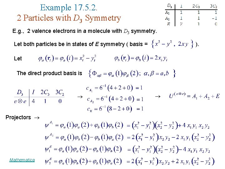 Example 17. 5. 2. 2 Particles with D 3 Symmetry D 3 E. g. Example 17. 5. 2. 2 Particles with D 3 Symmetry D 3 E. g.