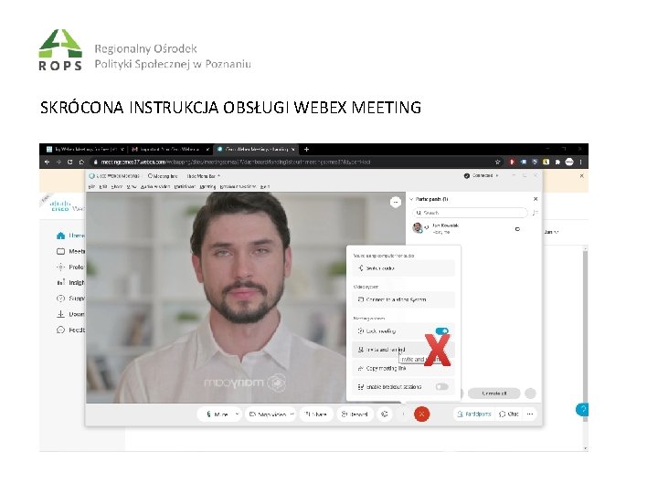 SKRÓCONA INSTRUKCJA OBSŁUGI WEBEX MEETING X 