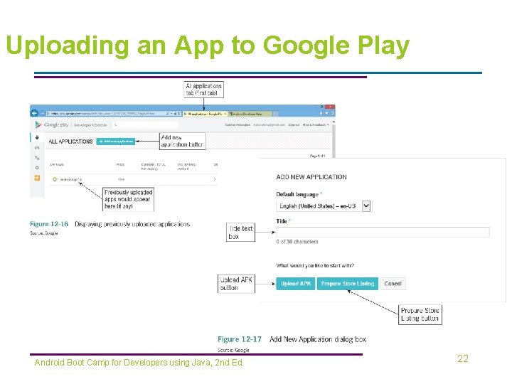 Uploading an App to Google Play Android Boot Camp for Developers using Java, 2