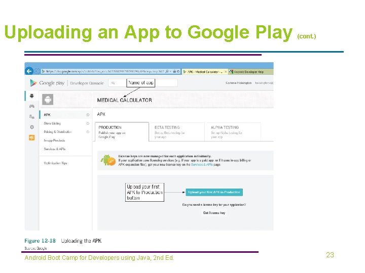 Uploading an App to Google Play Android Boot Camp for Developers using Java, 2