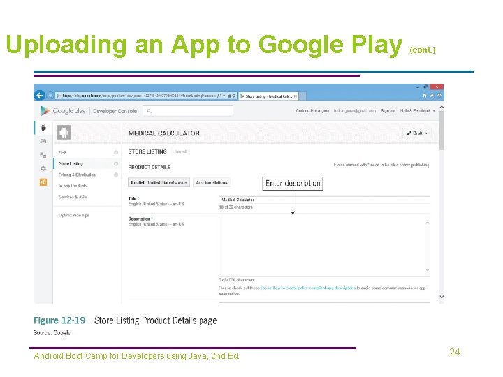 Uploading an App to Google Play Android Boot Camp for Developers using Java, 2