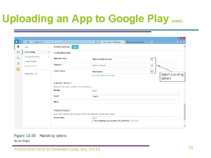 Uploading an App to Google Play Android Boot Camp for Developers using Java, 2