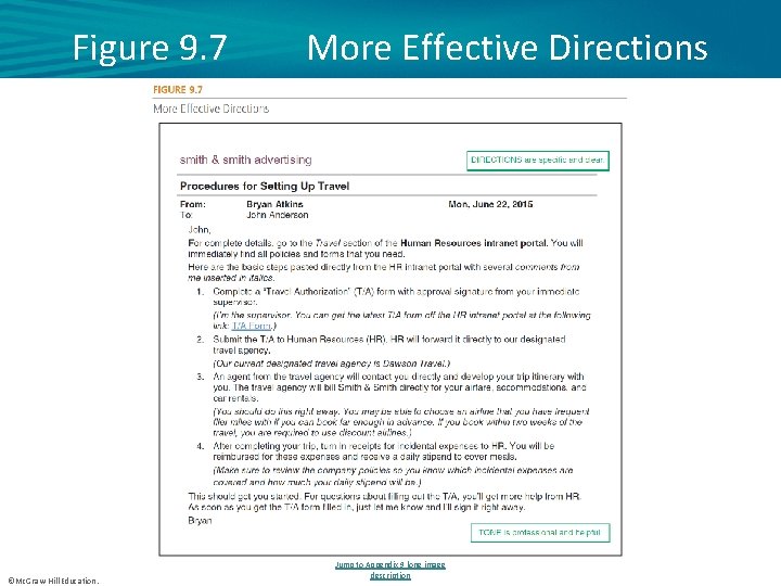 Figure 9. 7 ©Mc. Graw-Hill Education. More Effective Directions Jump to Appendix 9 long