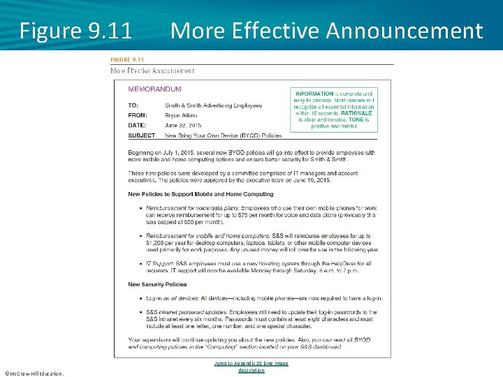 Figure 9. 11 ©Mc. Graw-Hill Education. More Effective Announcement Jump to Appendix 15 long