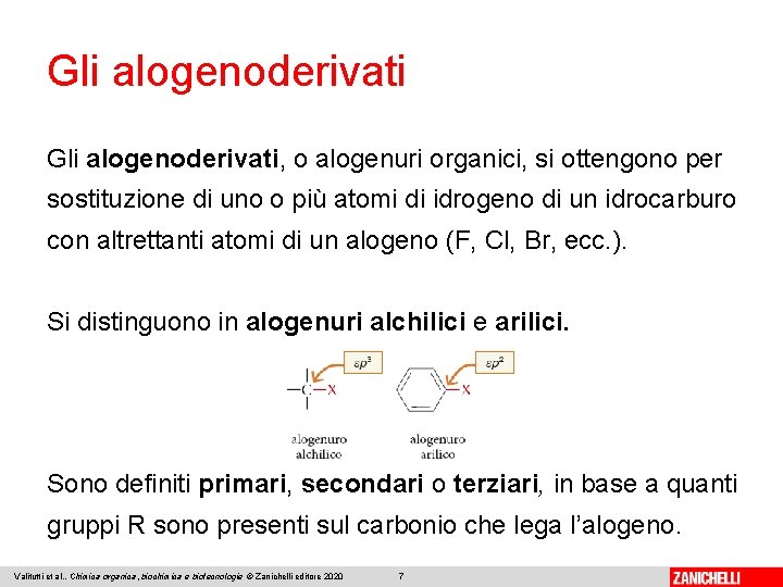 Gli alogenoderivati, o alogenuri organici, si ottengono per sostituzione di uno o più atomi