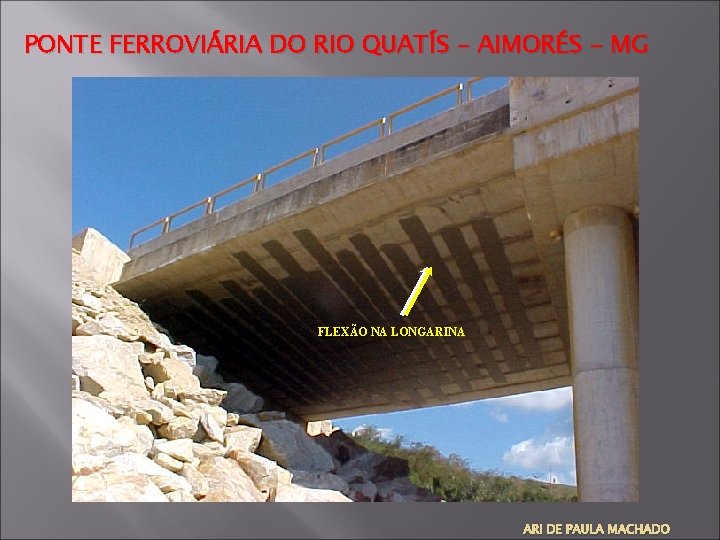 PONTE FERROVIÁRIA DO RIO QUATÍS - AIMORÉS - MG FLEXÃO NA LONGARINA ARI DE