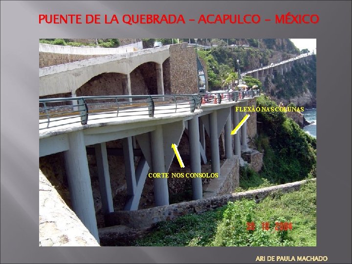 PUENTE DE LA QUEBRADA – ACAPULCO - MÉXICO FLEXÃO NAS COLUNAS CORTE NOS CONSOLOS