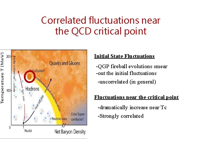 Correlated fluctuations near the QCD critical point Initial State Fluctuations -QGP fireball evolutions smear