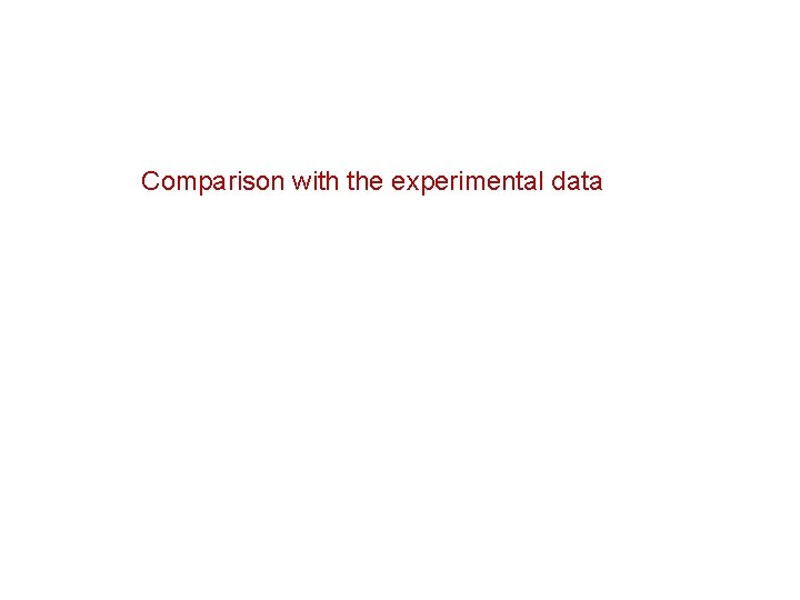 Comparison with the experimental data 