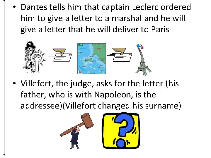  • Dantes tells him that captain Leclerc ordered him to give a letter