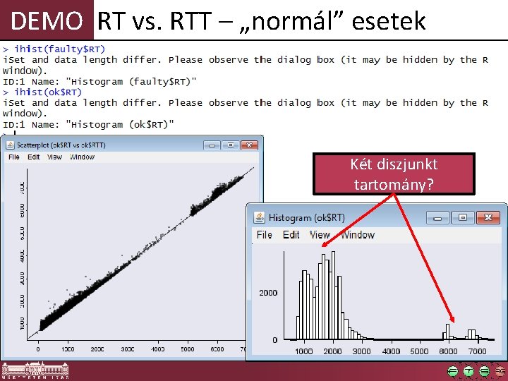 DEMO RT vs. RTT – „normál” esetek Két diszjunkt tartomány? 