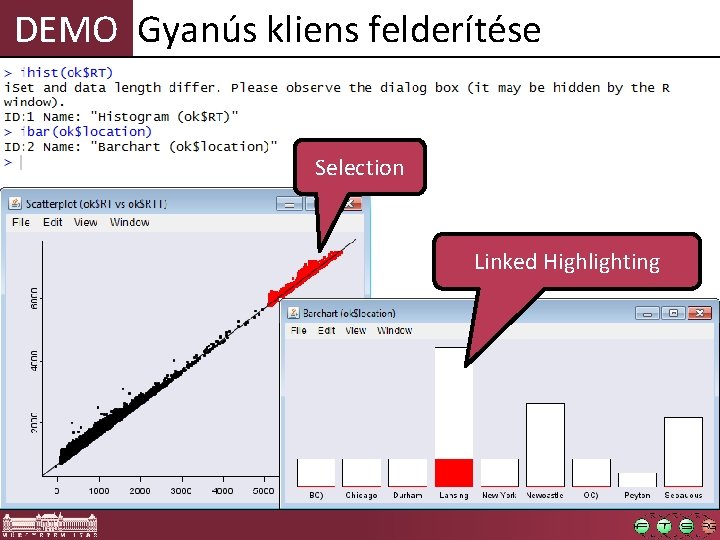 DEMO Gyanús kliens felderítése Selection Linked Highlighting 