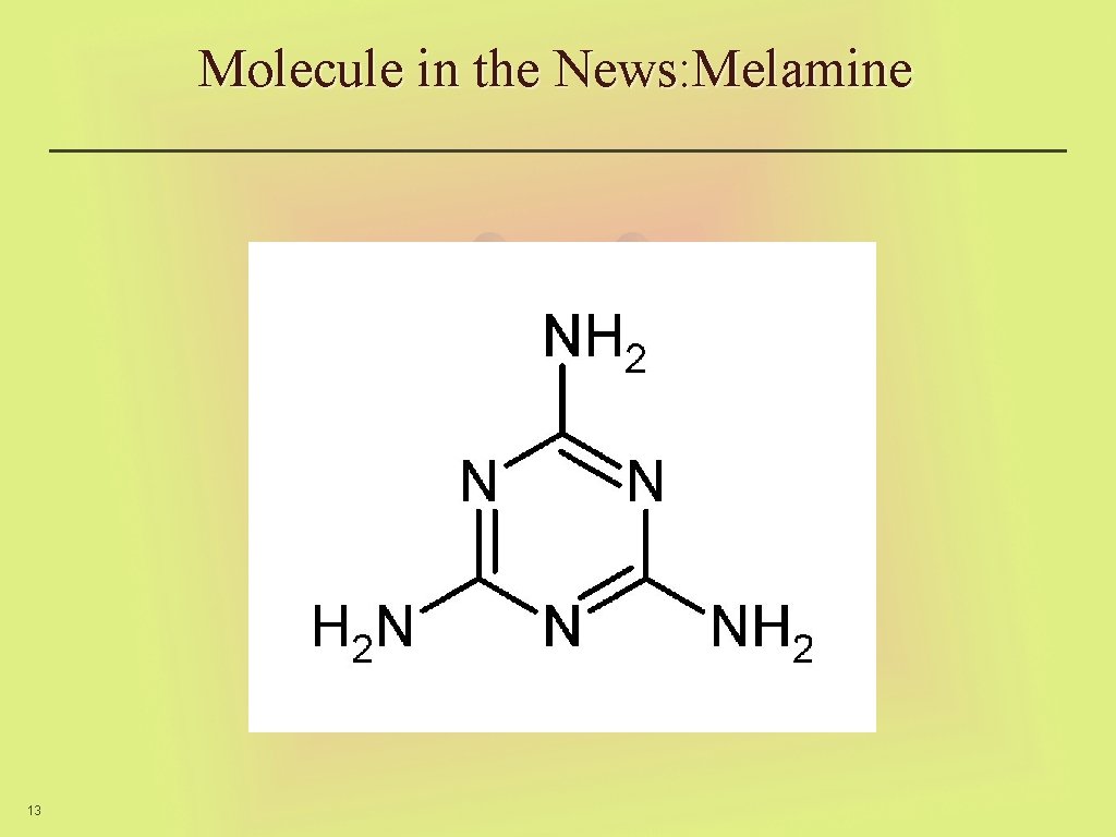Molecule in the News: Melamine 13 