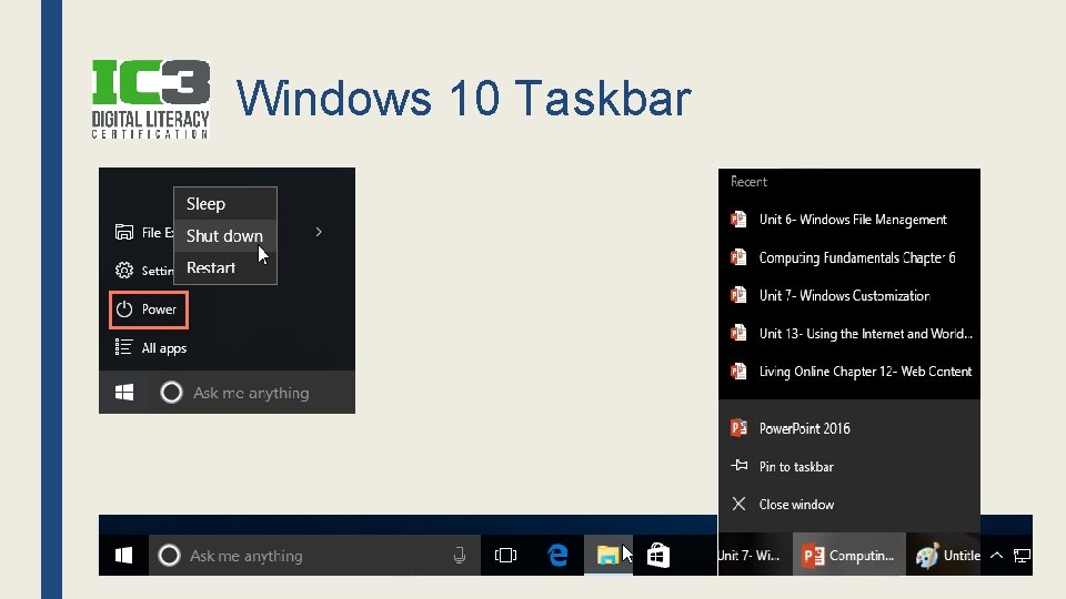 Windows 10 Taskbar 