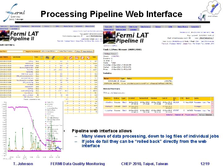 Processing Pipeline Web Interface • T. Johnson Pipeline web interface allows – Many views Processing Pipeline Web Interface • T. Johnson Pipeline web interface allows – Many views