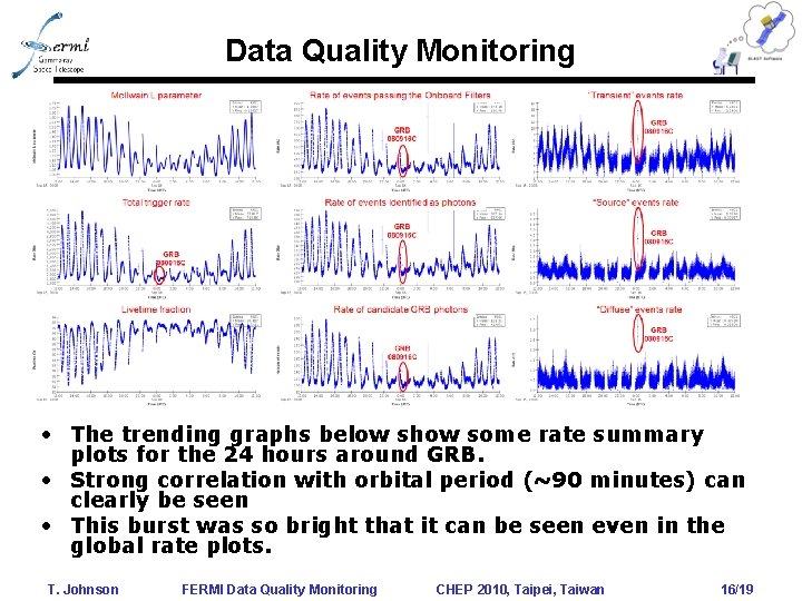 Data Quality Monitoring • The trending graphs below show some rate summary plots for Data Quality Monitoring • The trending graphs below show some rate summary plots for