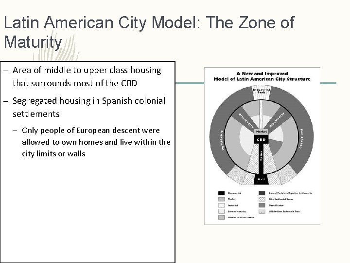 Latin American City Model: The Zone of Maturity – Area of middle to upper