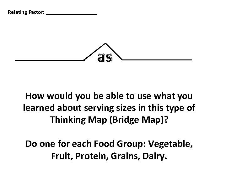 Relating Factor: _________ as How would you be able to use what you learned