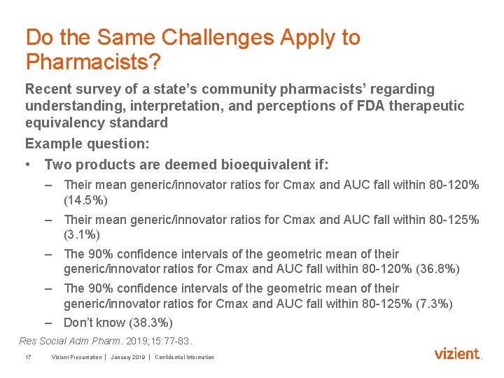 Do the Same Challenges Apply to Pharmacists? Recent survey of a state’s community pharmacists’