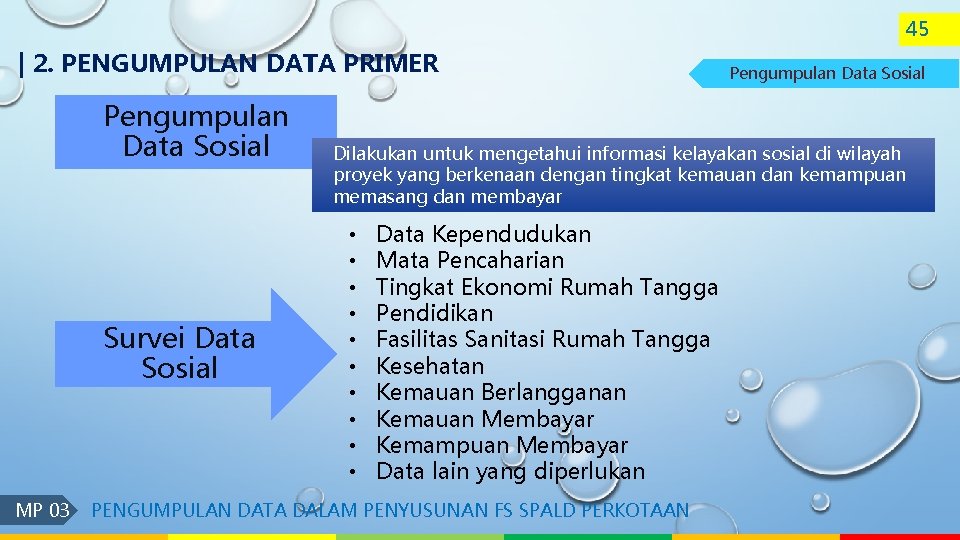 45 | 2. PENGUMPULAN DATA PRIMER Pengumpulan Data Sosial Survei Data Sosial MP 03