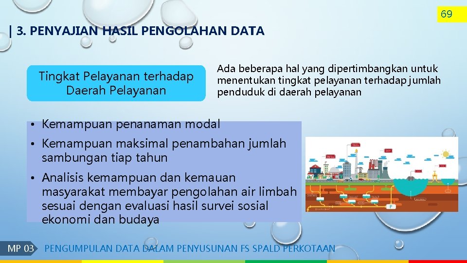 69 | 3. PENYAJIAN HASIL PENGOLAHAN DATA Tingkat Pelayanan terhadap Daerah Pelayanan Ada beberapa