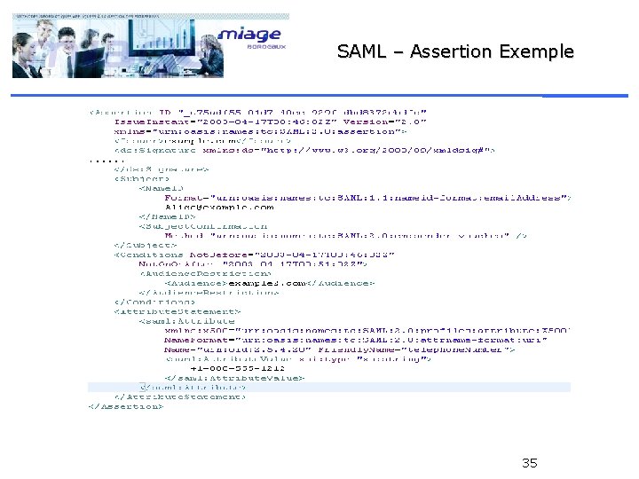 SAML – Assertion Exemple 35 