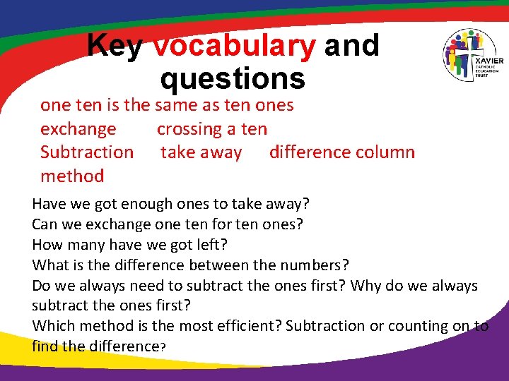 Key vocabulary and questions one ten is the same as ten ones exchange crossing